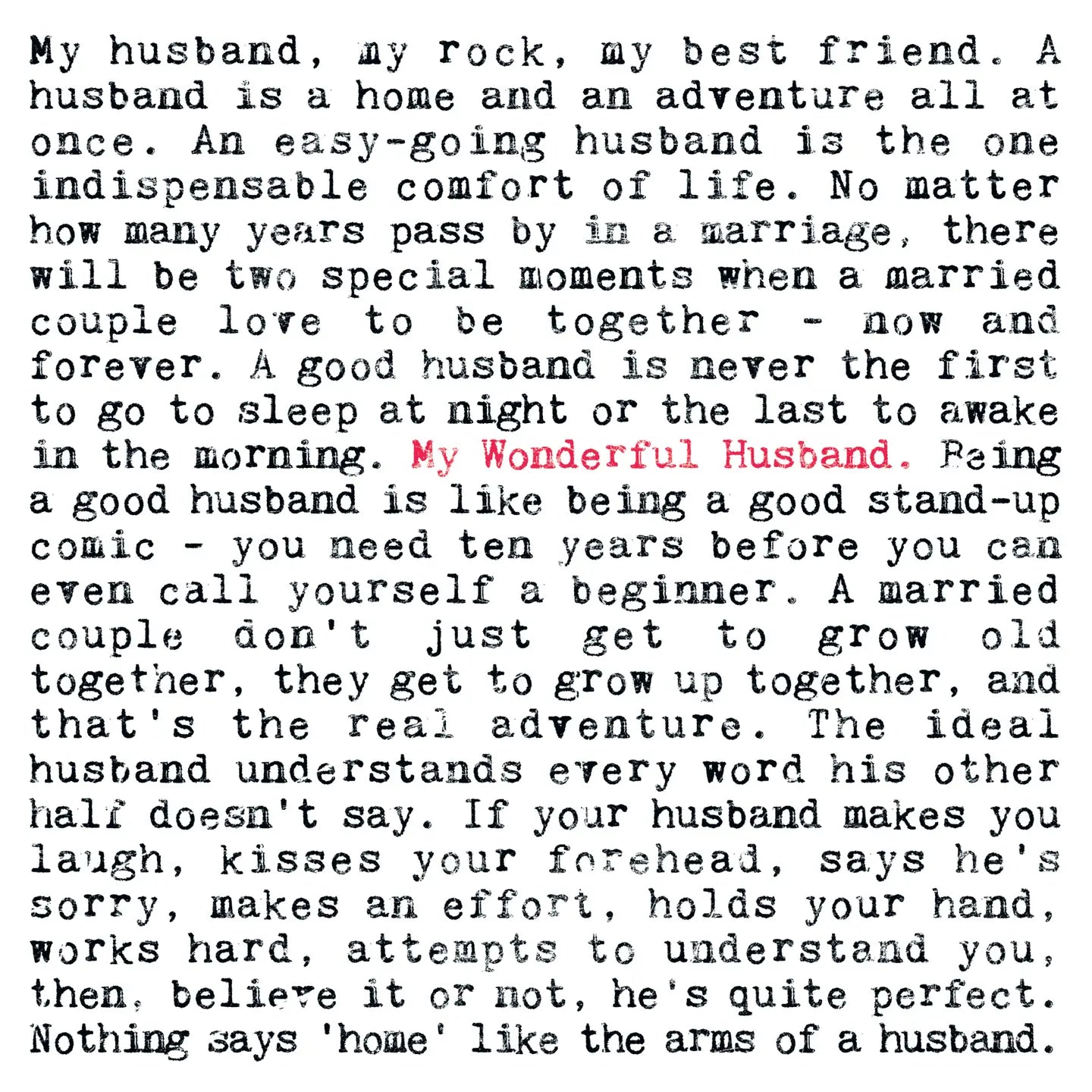 My Wonderful Husband Quote Card image 1