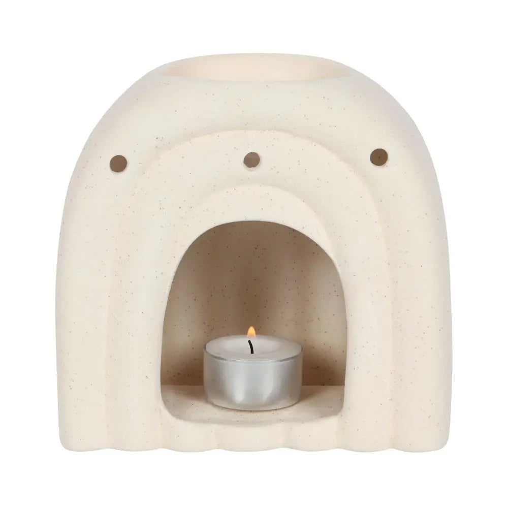 Minimalist Cream Speckle Arch Oil Burner and Wax image 1