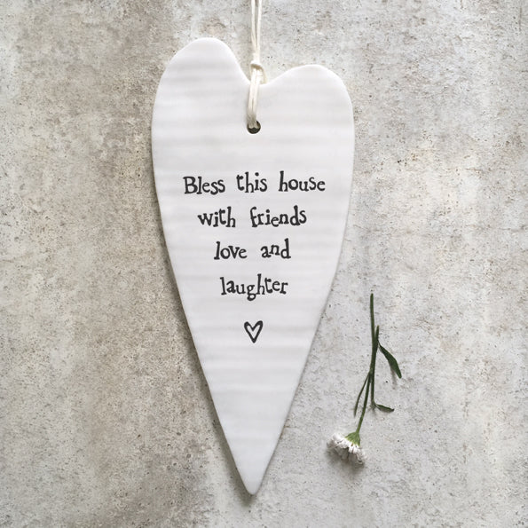 East of India Porcelain Long Heart - Bless this house image 0