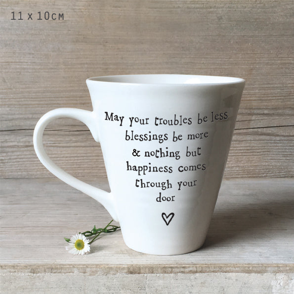 East of India Porcelain Mug 'May your troubles be less' image 2