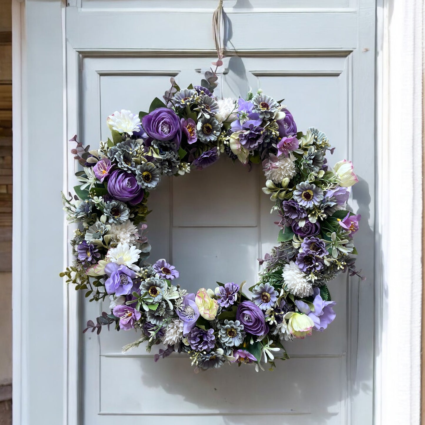 Violet Whisper - Handmade Artificial Wreath with FREE personalised hanger image 0