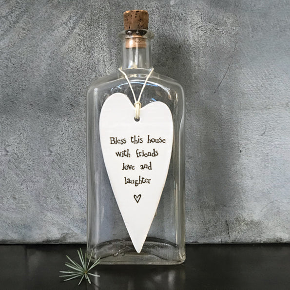 East of India Porcelain Long Heart - Bless this house image 1