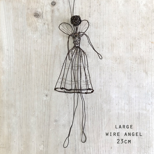 East of India Woven Rusty Wire Angel - Large image 0