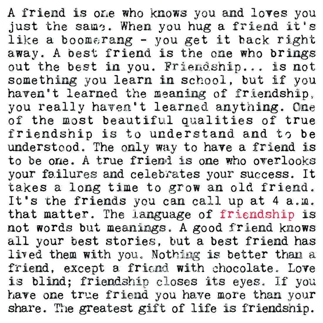 Friendship Quote Card image 1