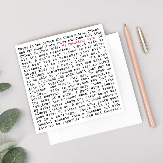 Beautiful Wife Quote Card image 0