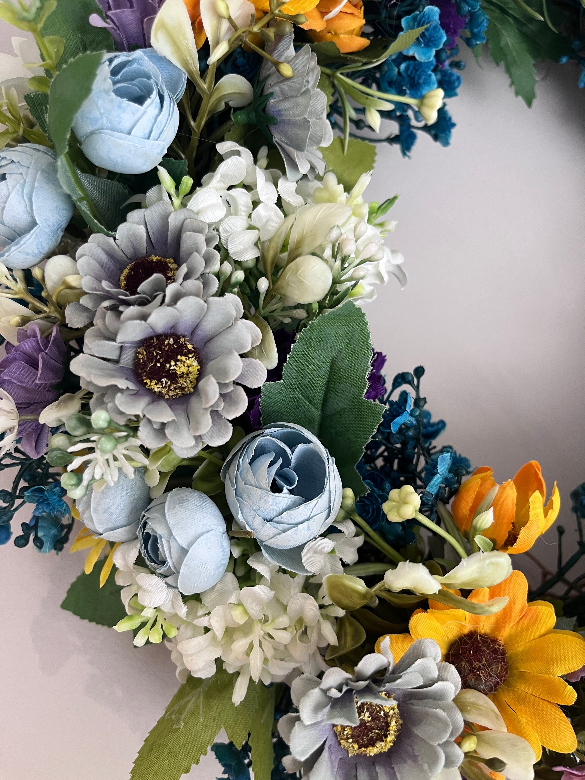 Wildflower Sunrise - Handmade Artificial Wreath with FREE personalised hanger image 2
