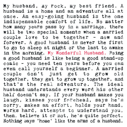 My Wonderful Husband Quote Card image 1
