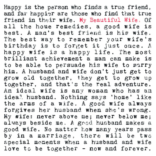 Beautiful Wife Quote Card image 1