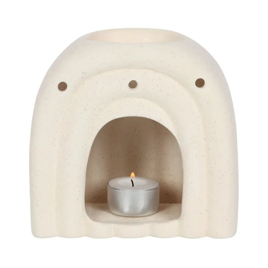 Minimalist Cream Speckle Arch Oil Burner and Wax image 1