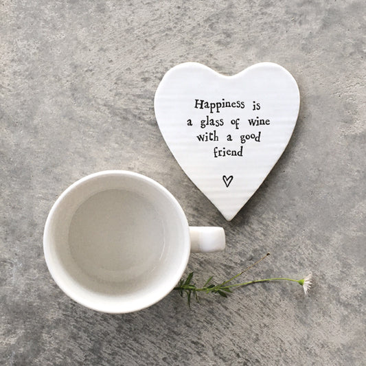 East of India 'Happiness is' Porcelain Coaster image 1
