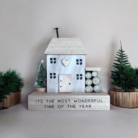 Wooden House Block with Firewood image 0