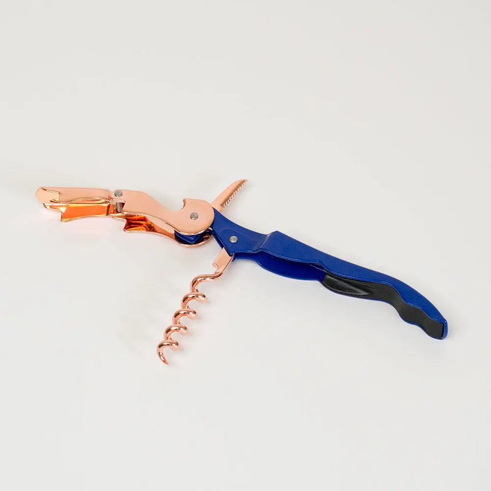 Corkscrew Waiter's Friend - Rose Gold & Blue image 1