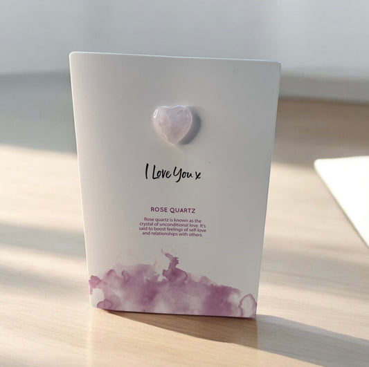 I Love You Rose Quartz Crystal Heart Greeting Card image 0