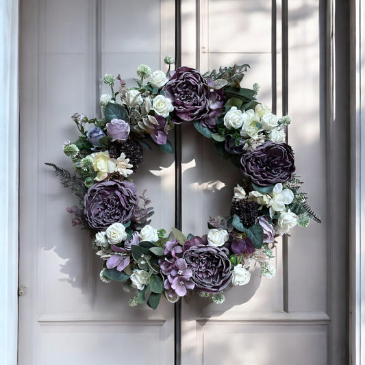 Dusken Rose - Handmade Artificial Wreath with FREE personalised hanger