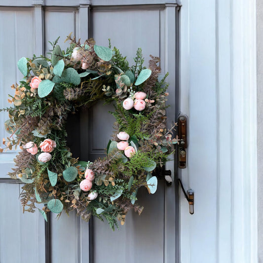 Soft Bloom - Handmade Artificial Wreath with FREE personalised hanger