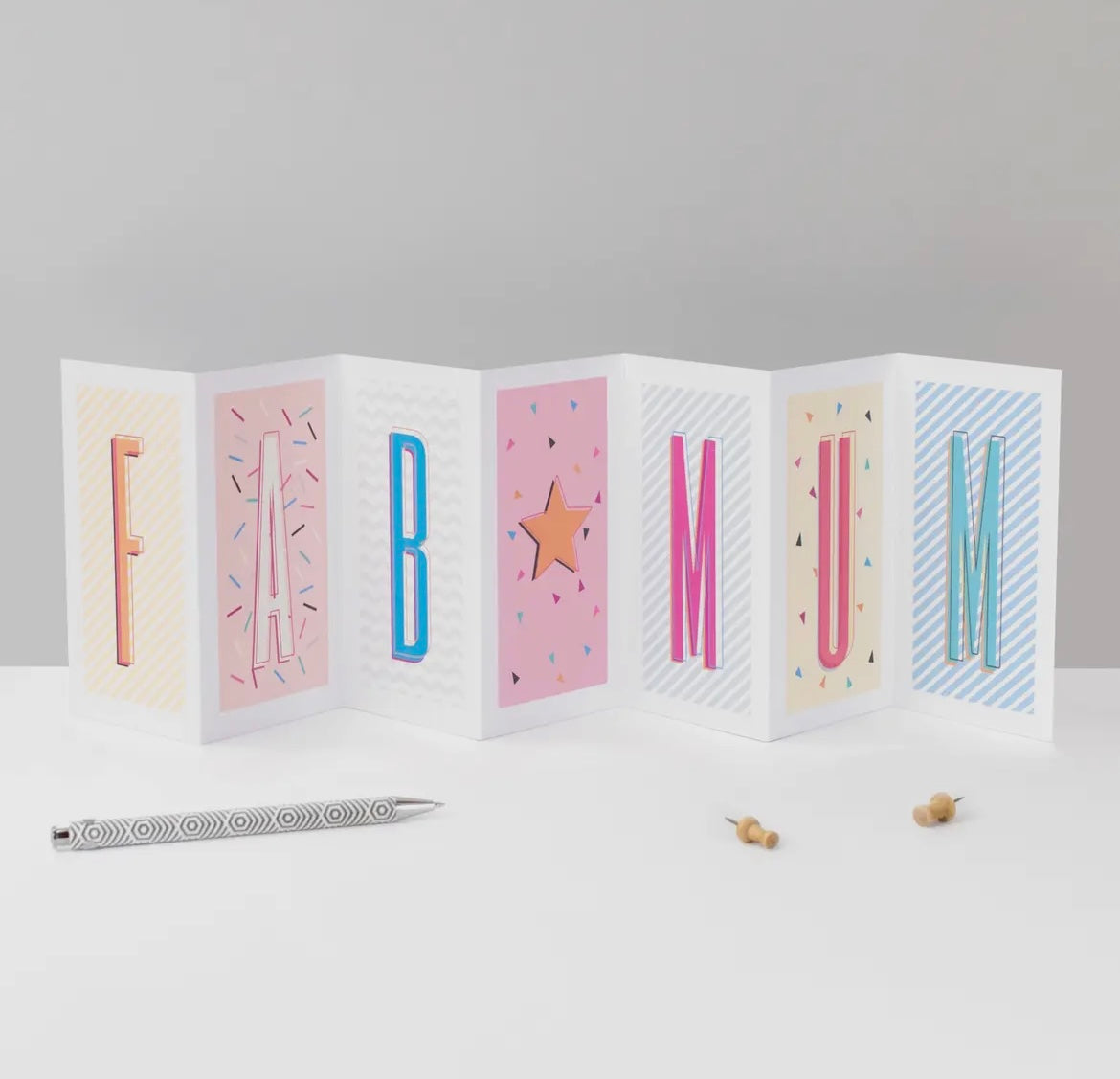 ‘Fab Mum’ Fold out card - Mother’s Day/Birthday image 0