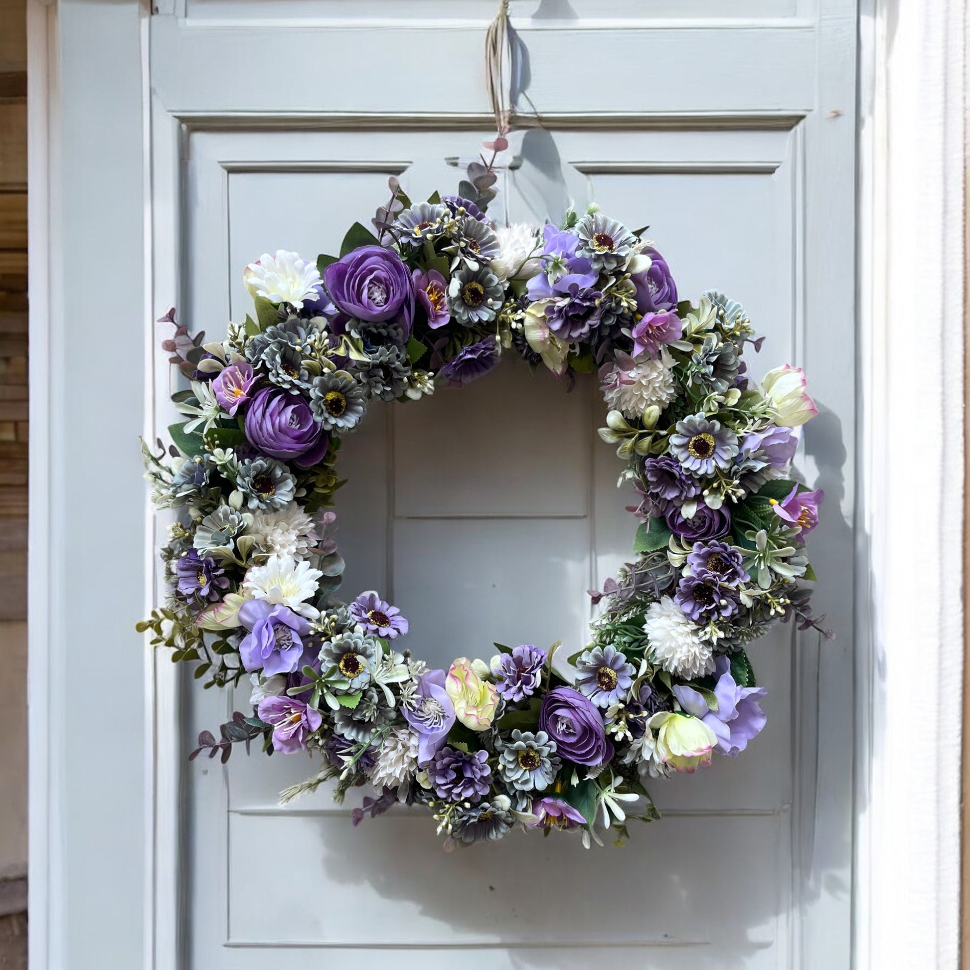 Violet Whisper - Handmade Artificial Wreath with FREE personalised hanger image 0