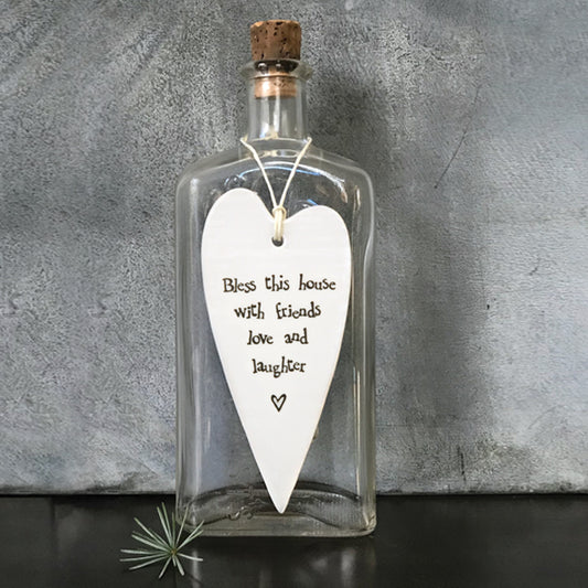 East of India Porcelain Long Heart - Bless this house image 1