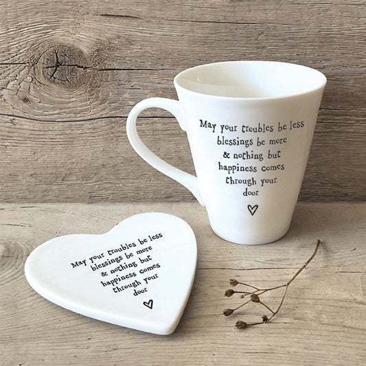East of India Porcelain Mug 'May your troubles be less' image 1