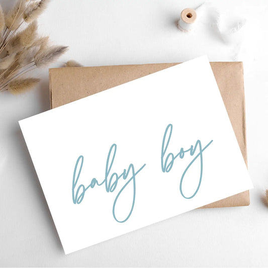 Baby Boy Handwriting Card image 0