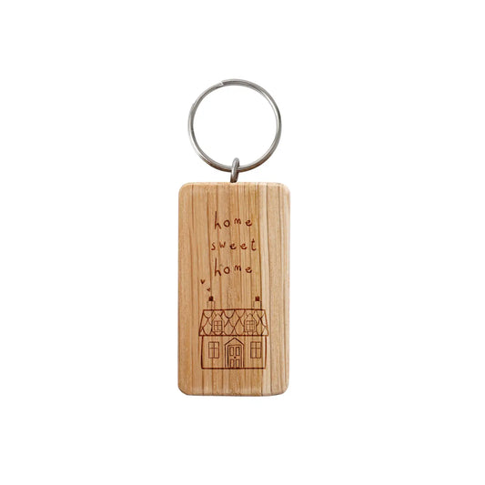 'home sweet home' Oak Keyring image 0