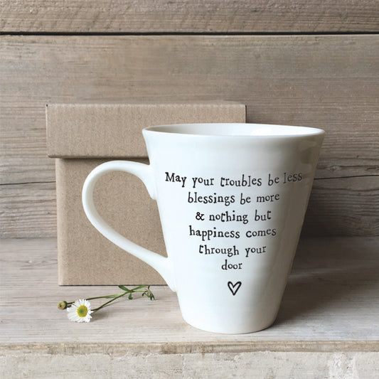 East of India Porcelain Mug 'May your troubles be less' image 0