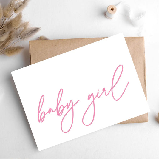Baby Girl Handwriting Card image 0